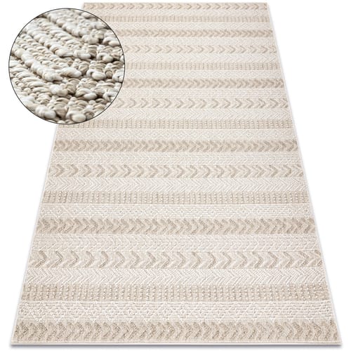 Kleden Rugsx Tapijt JERSEY 19243 beige - Chevron, structureel, 60x100 cm