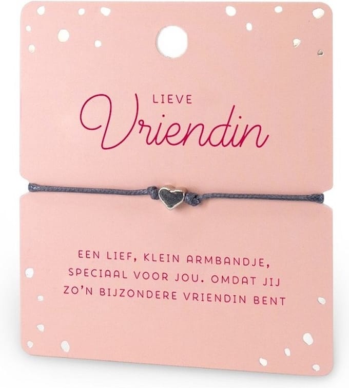 Armband - Lieve vriendin - Hartje