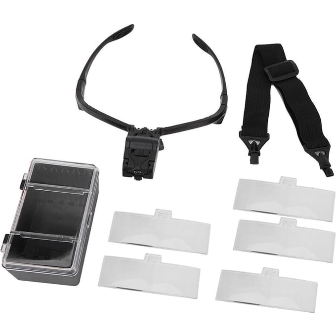 Bril Type Hoofdband Vergrootglas met 5 Lenzen LED Lamp voor Wimperverlenging Gebruik