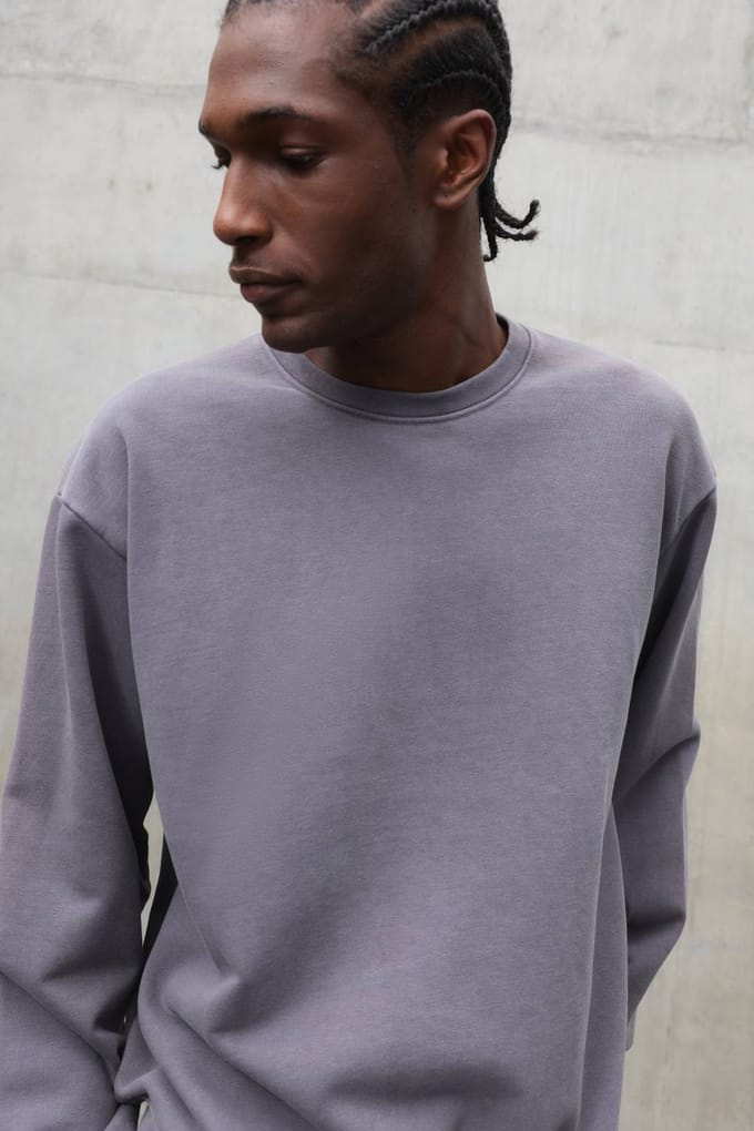 Zwaar 480gsm Oversized Gewassen Sweater | Washed Charcoal | Size Medium