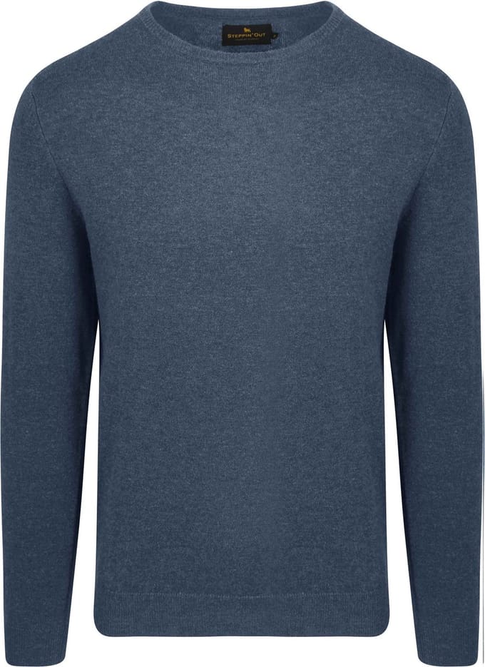 Steppin' Out Trui Merinowol Kobaltblauw - Maat S - Heren - Pullovers