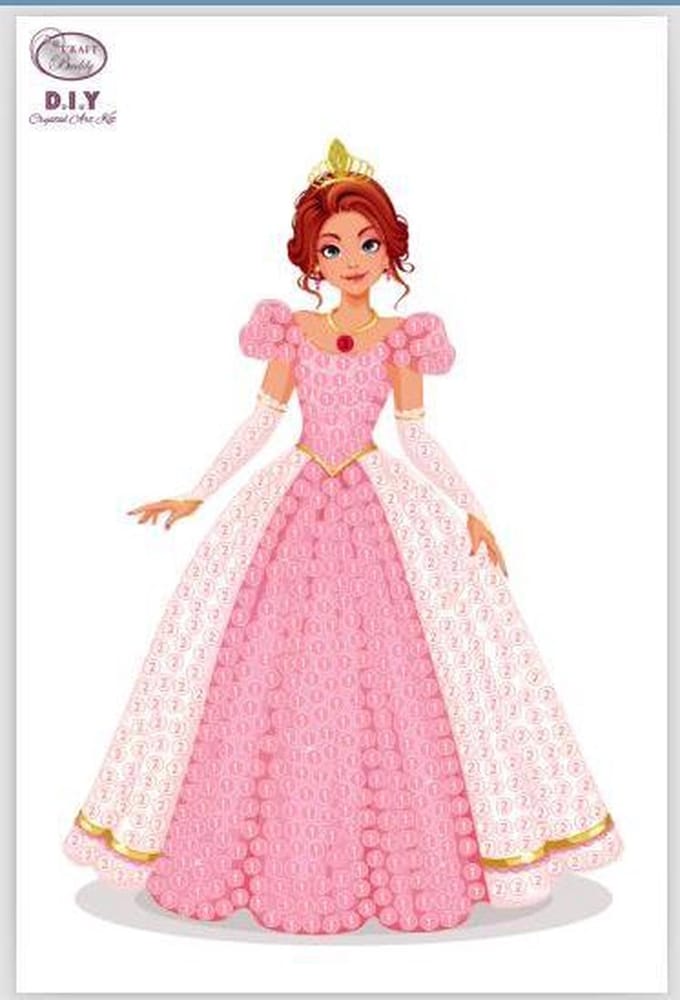 Crystal Art Motif Kit stickers | Pink Princess