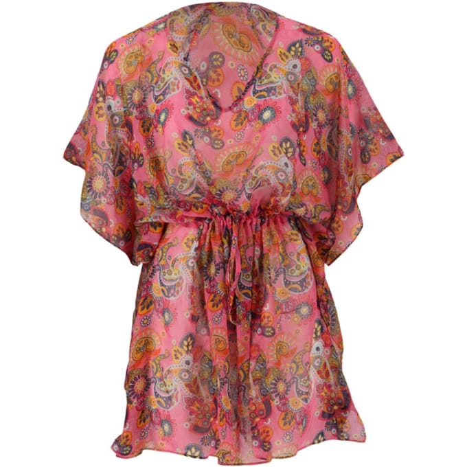 Sarlini Dames tuniek strandjurk polyester kaftan print roze