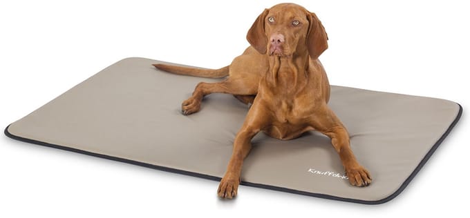 Knuffelwuff kunstleer hondenmat Cheyenne L 95 x 60cm taupe