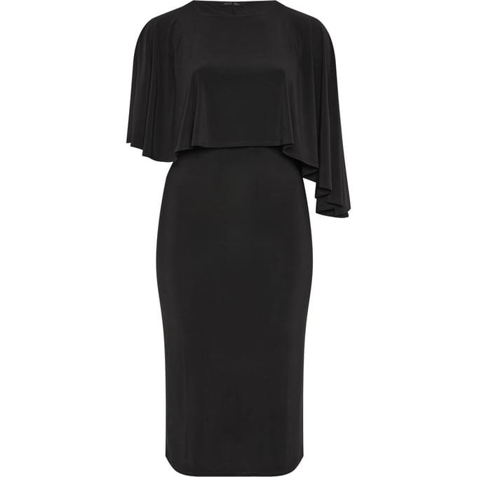 Limited Collection Zwarte Jurk Met Cape Size 48
