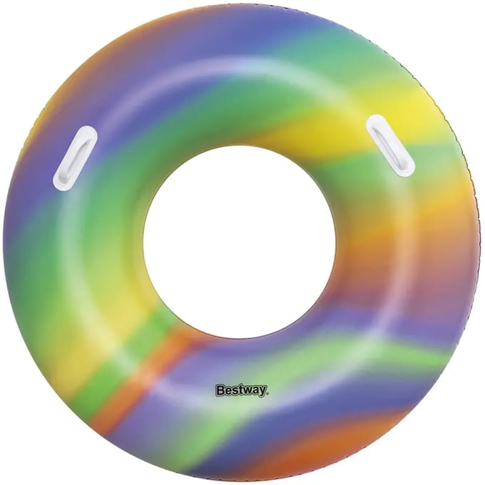 Bestway Rainbow Swim Tube zwemring 114cm Opblaasbaar speelgoed