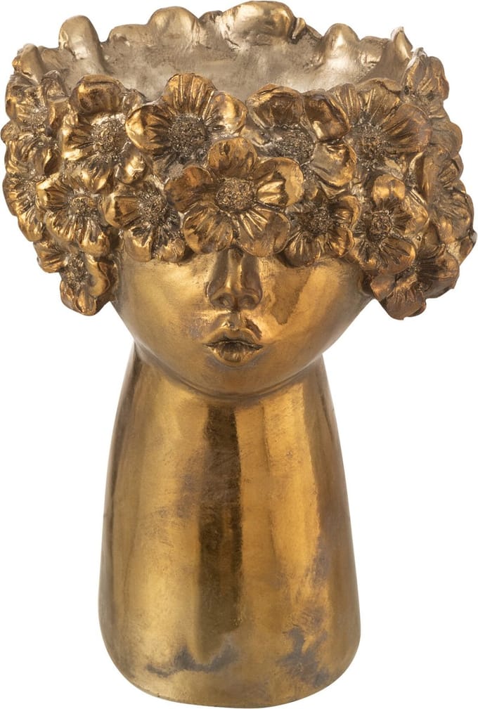 J-Line bloempot Nebu - polyresin - goud - small