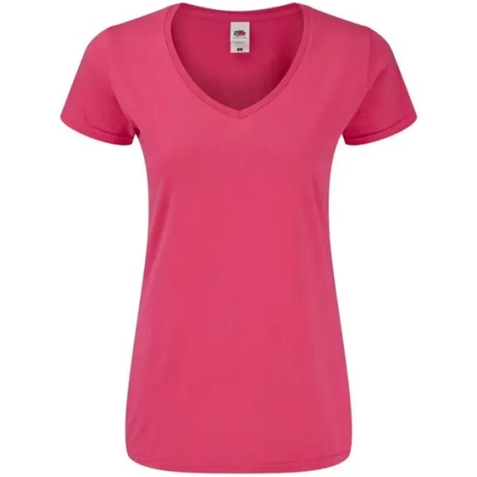 Fruit of the Loom - Ladies´ Iconic 150 V Neck T - Fuchsia - M