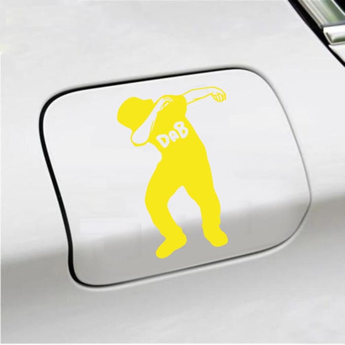 Bumpersticker - Dab - 15 X 10 - Geel