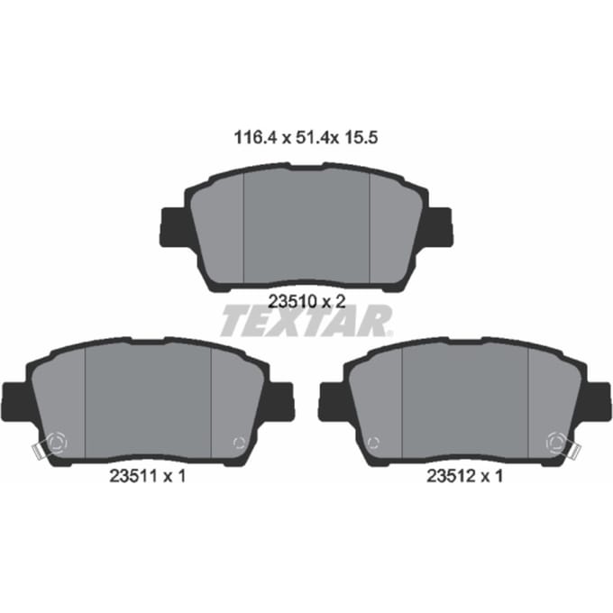 Remblokset TEXTAR 2351002, voor