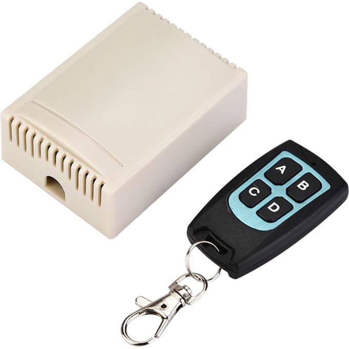 Interrupteur à Relais Récepteur Télécommande Sans Fil 12V 433MHz Émetteur RF white