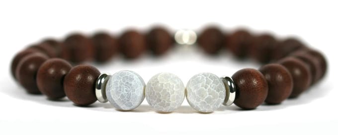Heaven Eleven - Bruin hout - 10mm - agaat kralen - 21cm