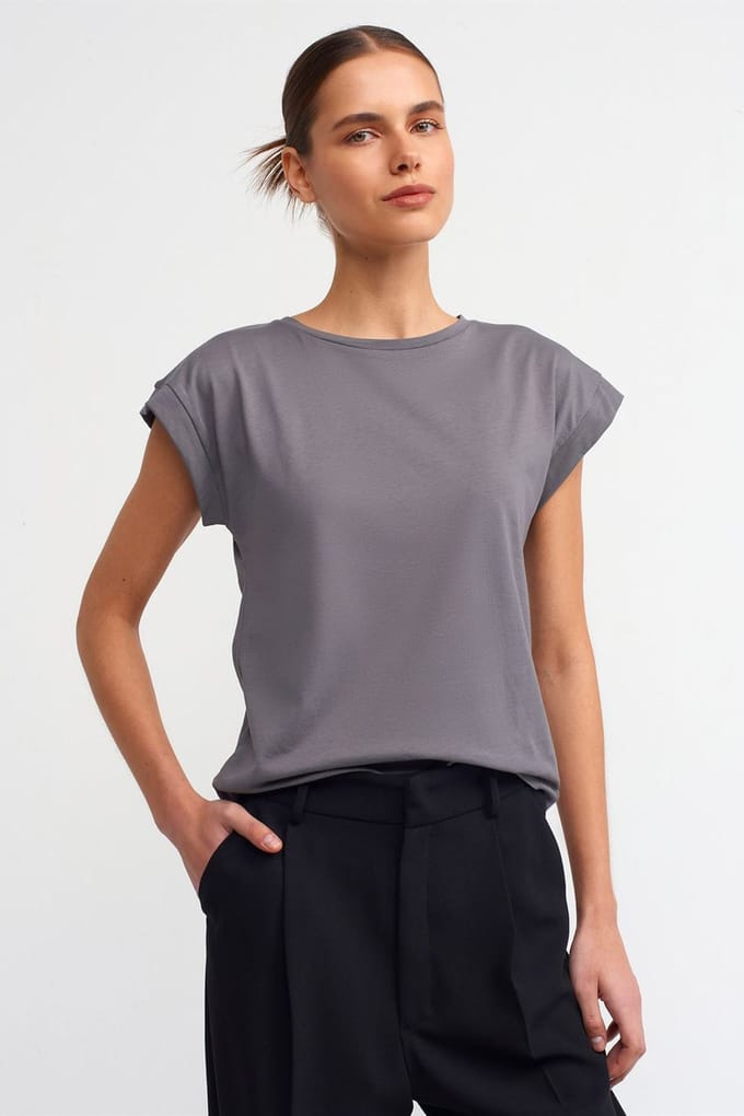 Dames Katoenen T-shirt met Ronde Hals