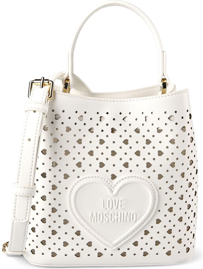 Love Moschino Basket Laminated Schoudertas 22 cm - Dames - white