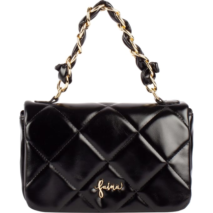 Faina Schoudertas in metallic look Dames zwart