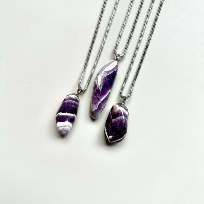 Gemstone ketting Amethist Zebra