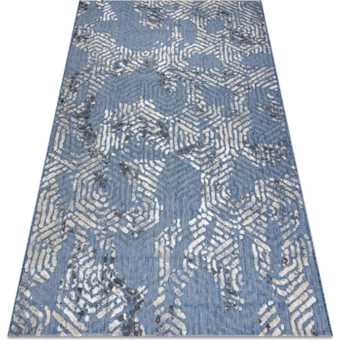 Kleden Rugsx Tapijt Structureel SOLE D3841 zeshoeken Plat gewev 80x150 cm