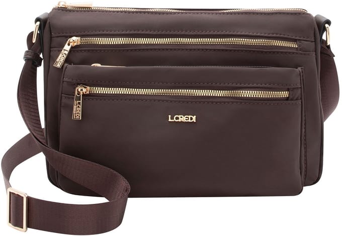 L.CREDI schoudertas Odeta Crossbody Bag Chocolate donkerbruin