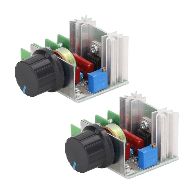 2 STUKS 2000W 220V AC SCR Spanningsregelaar Instelbare Motorsnelheidsregeling Module Knop Potentiometer