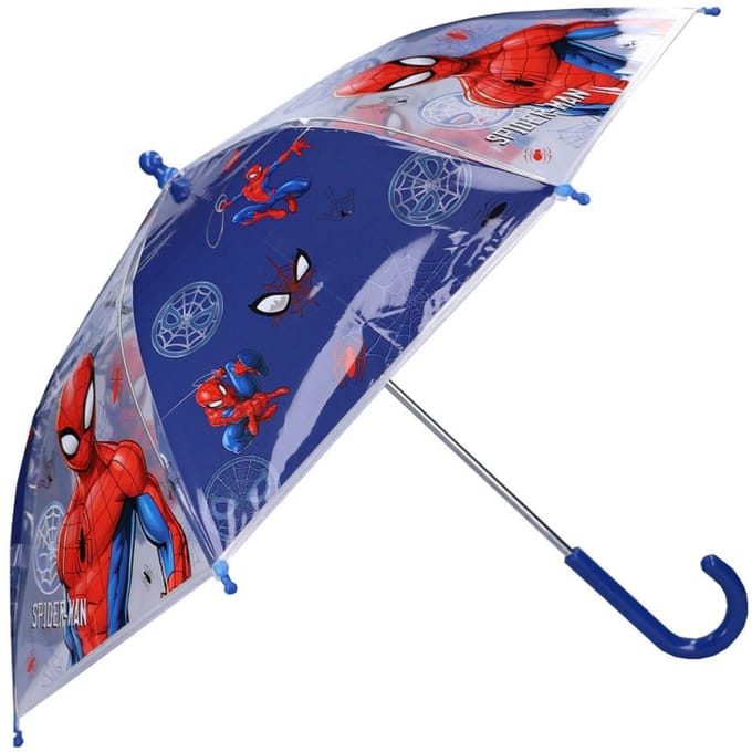 Spiderman Rainy Days Paraplu - Blauw / Transparant - 60 x 71 x 71 cm - Kinderparaplu