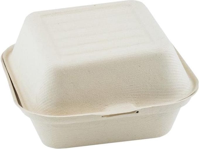 Hamburgerbox - suikerriet - 150 x 150 x 84 mm - 200 stuks