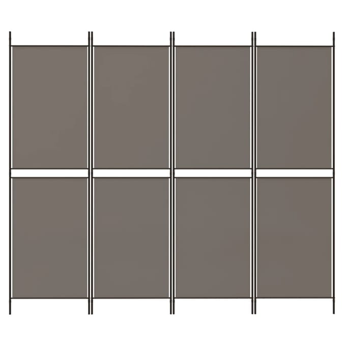 vidaXL - Kamerscherm - met - 4 - panelen - 200x200 - cm - stof - antracietkleurig