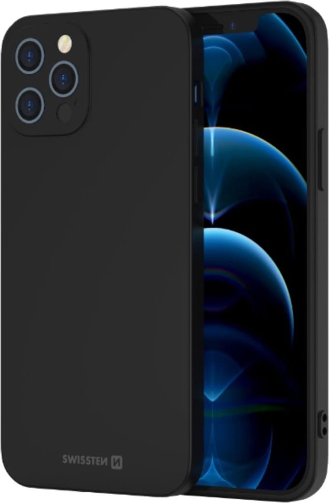 Swissten Soft Joy Hoesje - Geschikt voor iPhone 12/12 Pro - Zwart