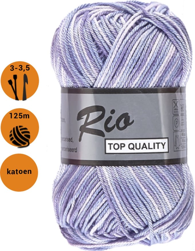 Vijf bollen gemeleerd garen (5 x 50 gram 100% katoen)