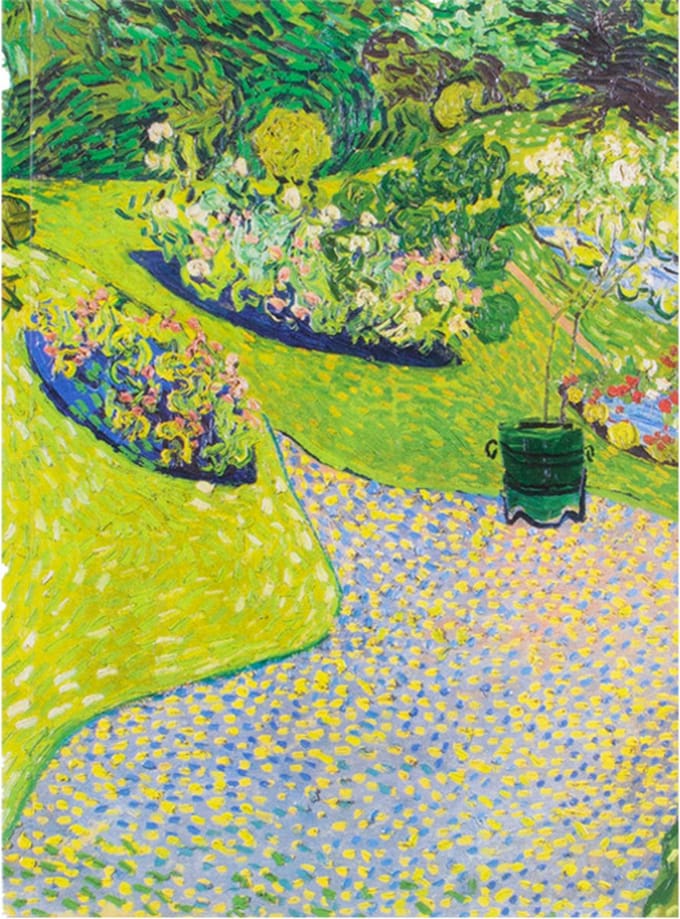 Softcover kunst schetsboek, Tuin in Auvers, Vincent van Gogh