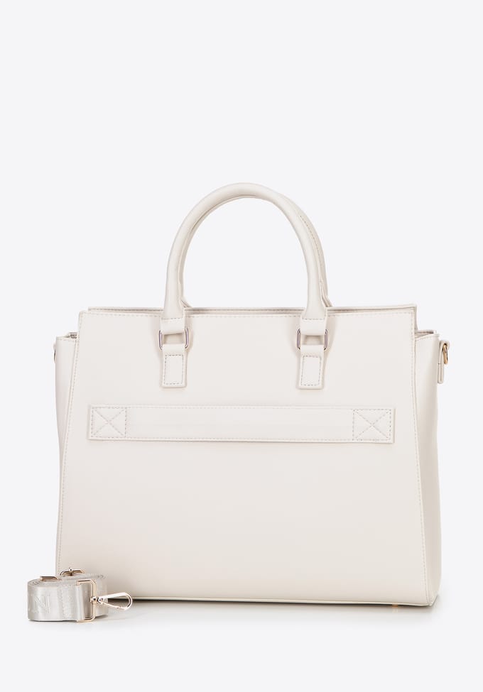 Wittchen Dames 17" Laptoptas in Imitatieleer Off-White Eco-Leer
