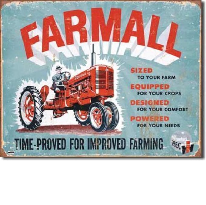 Farmall Model A Metalen wandbord 31,5 x 40,5 cm.