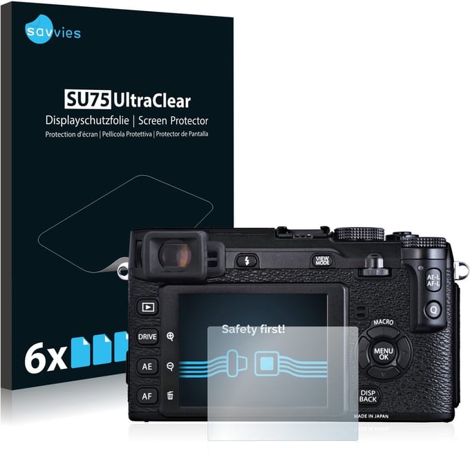 Savvies - Screenprotector voor Fujifilm X-E1 - Folie Beschermfolie transparant 6 Stuks