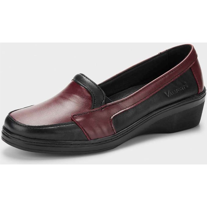 Slippers van echt leer - zwart / bordeaux - Gr. 40 van Goldner Fashion