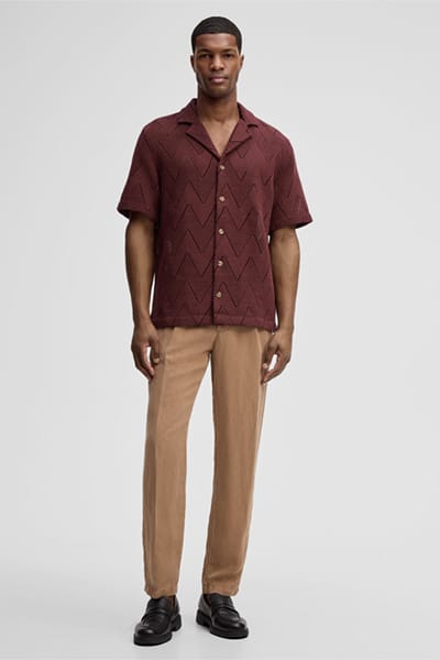 Relaxed fit vrijetijdshemd met katoenanteel model 'Clint'