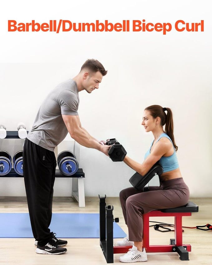 Preacher Curl Bank Verstelbaar Home Gym Biceps Machine Barbell Apparatuur