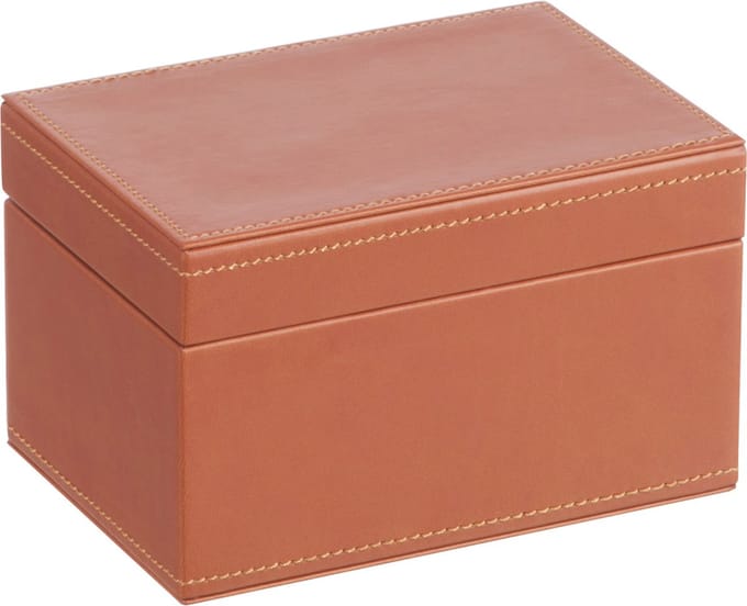 Koffer | kunstleer | oranje | 16.5x12x (h)10.5 cm
