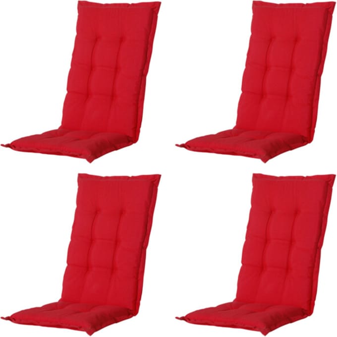 Madison - Tuinstoelkussen Hoge Rug Panama red - Ca. 123x50 cm - Set van 4