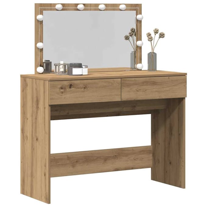 vidaXL - Kaptafel - Artisan - Eiken - 100 - x - 40 - x - 120 - cm - Bewerkt - hout