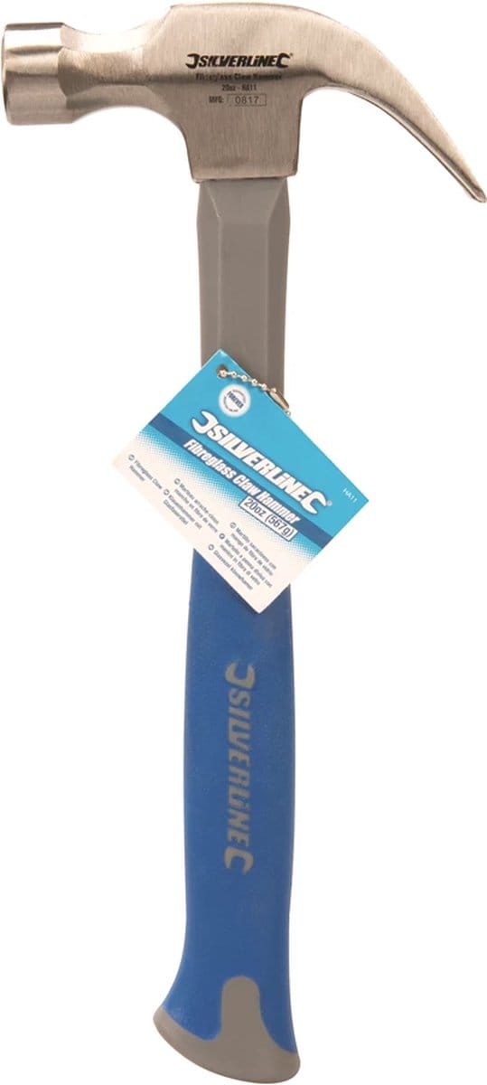 Silverline Glasvezel klauwhamer - schokabsorberend - 567 gram - sterke greep