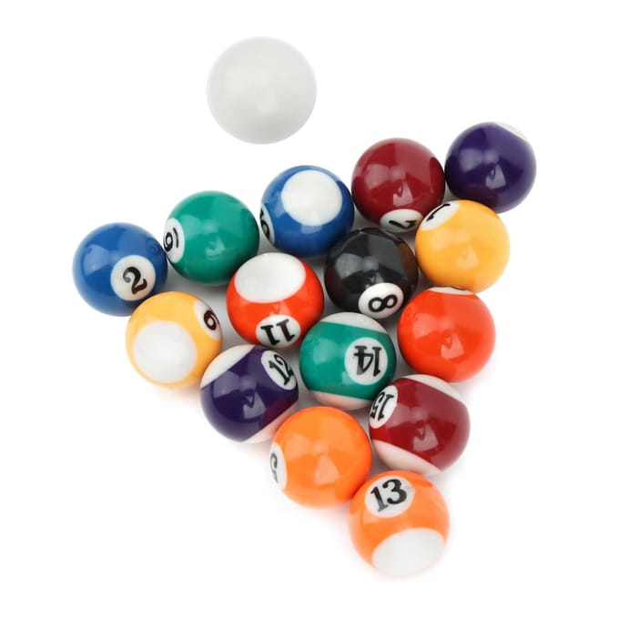 Lot de 16 mini-boules de billard en résine écologique de 32 mm pour enfants, accessoire de table de billard blue