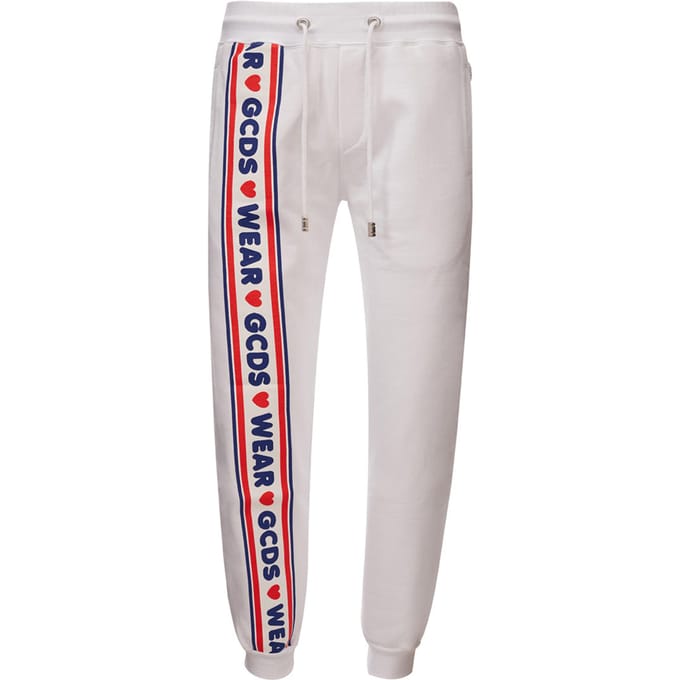 Witte joggingbroek met logo Gcds