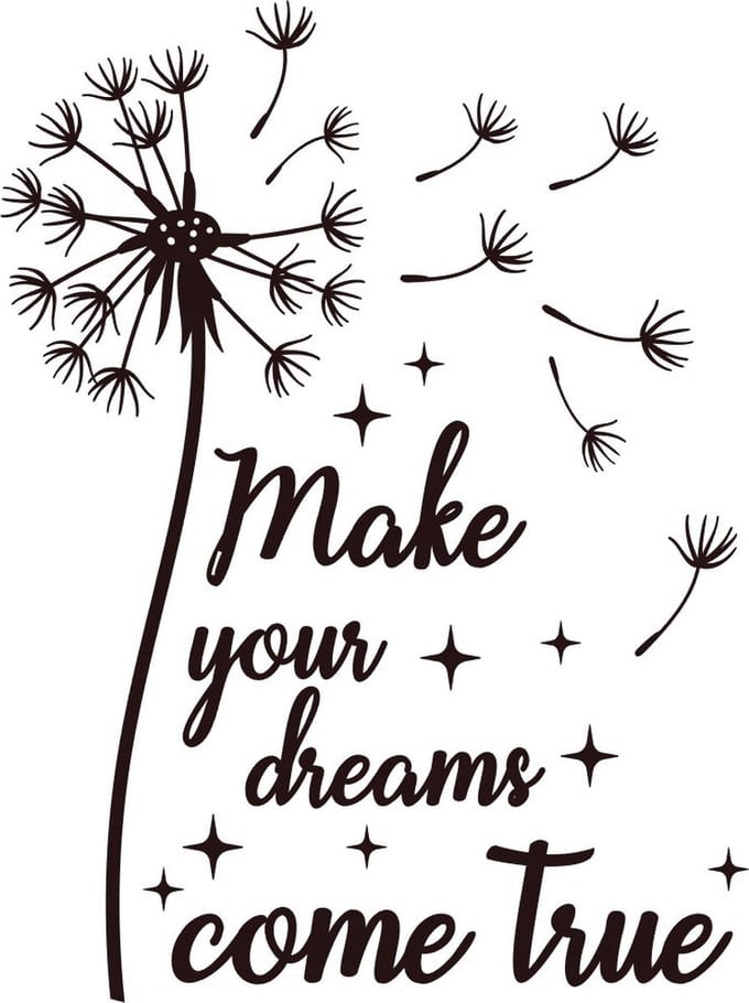 Muur - raam sticker make your dreams come true - wall art -