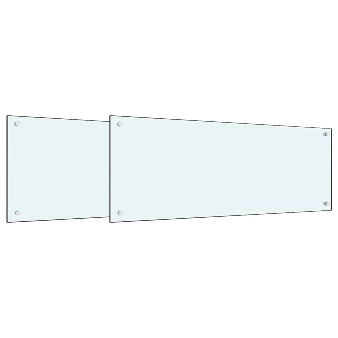 vidaXL - Keukenachterwand - 2 - st - Wit - 100 - x - 40 - cm - gehard - glas