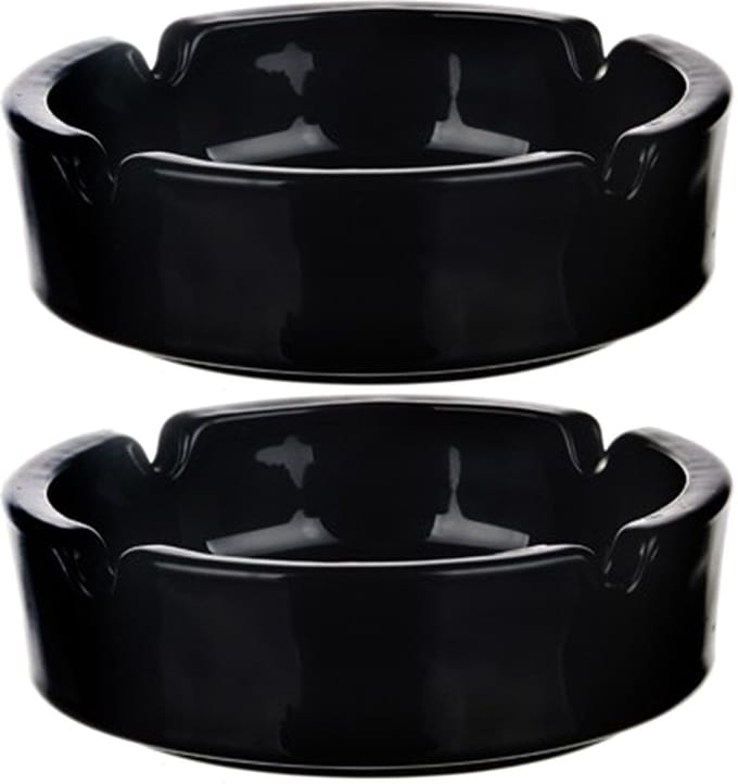 Glasmark Asbak - 2x - glas - D11 cm - zwart - voor binnen en buiten
