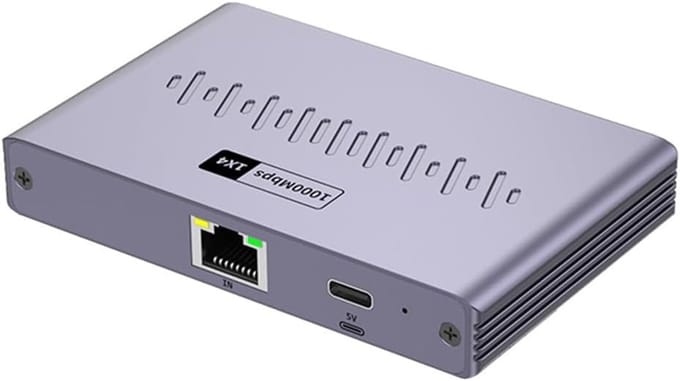 Ethernet Splitter - Netwerkverdeler - Internet Delen - Vier Poorten - 102x65x13mm - Grijs