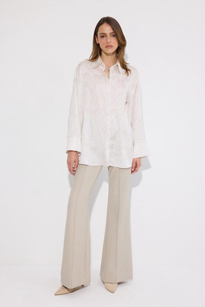 Touché Privé - Satijnen blouse met print - Meerkleurig - Dames