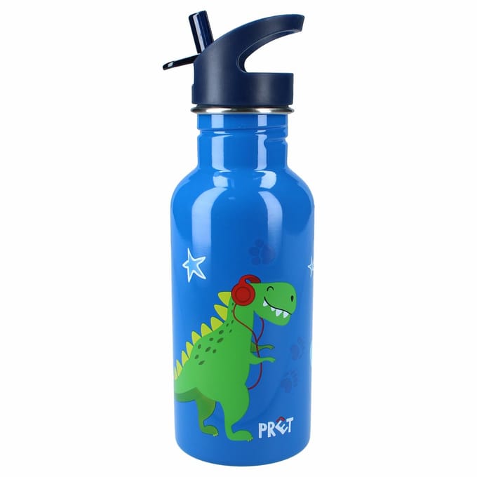 Vadobag Prêt Dino Drinkfles en Schoolbeker - Lichtblauw - Stainless Steel - 500 ml