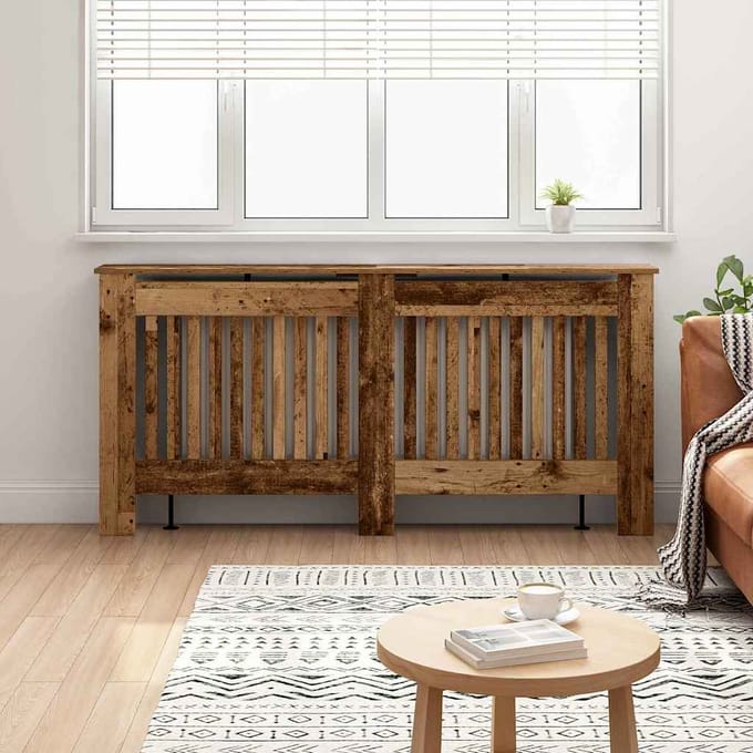 Cache-radiateur aspect bois vintage 172 x 19 x 81,5 cm Bois d'ingénierie