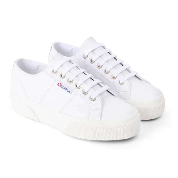 Superga Dames/Dames 2740 Nappa Leren Platform Trainers (Optisch Wit/Avorio)
