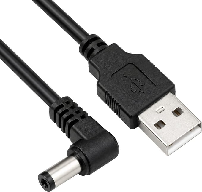 Goobay USB naar DC-kabel 5 V/1 A, 1,5 m, zwart, 5 W, 1 A, DC-stekker 2,1 x 5,5 mm > USB-A-stekker